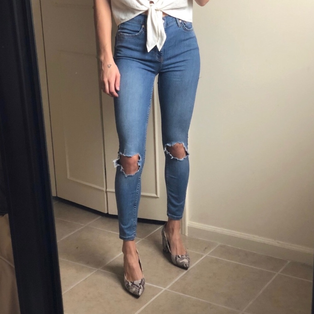 Free People busted knee skinny jean